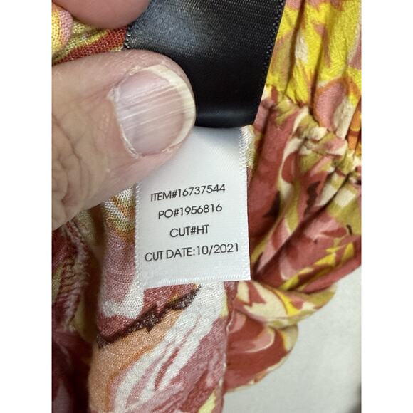 Torrid Plus SZ 4 Blouse Top Floral Ruffled V-Neck Long Sleeves Drawstring Waist - Picture 12 of 15